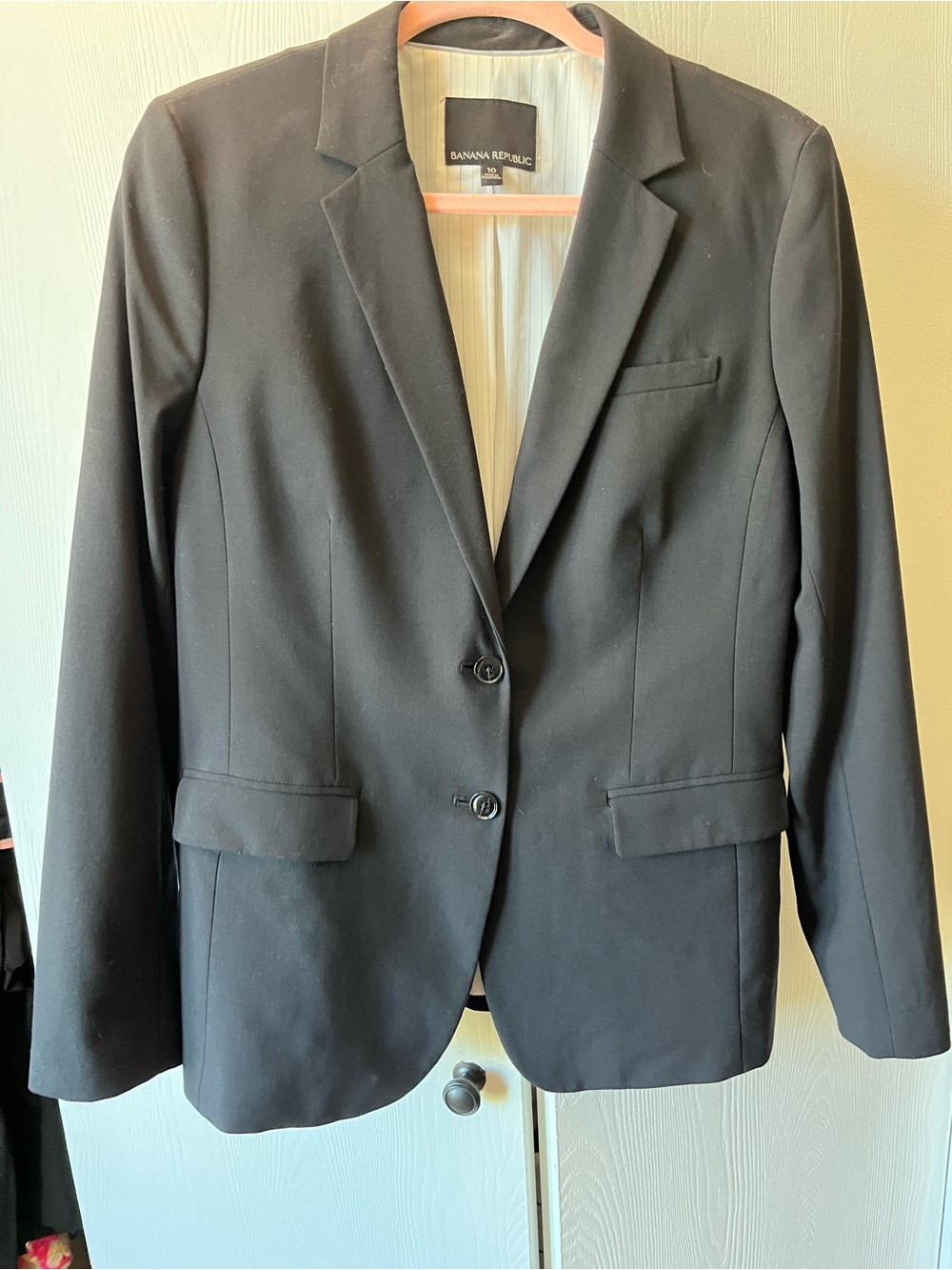 Banana Republic Black Women's Two-Button Tailored Blazer